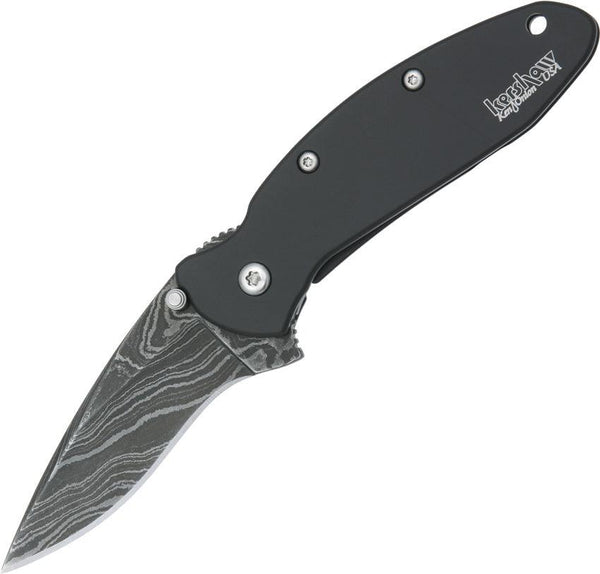 Kershaw Scallion Framelock A/O Black Damascus - Knives.mx