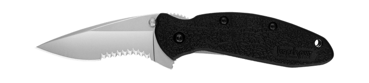 Kershaw Scallion Linerlock A/O Black GRN Bead Blasted Serrated 420HC - Knives.mx