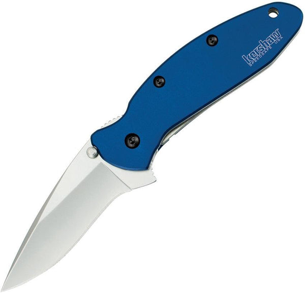 Kershaw Scallion Linerlock A/O Blue Aluminum Bead Blasted 420HC - Knives.mx