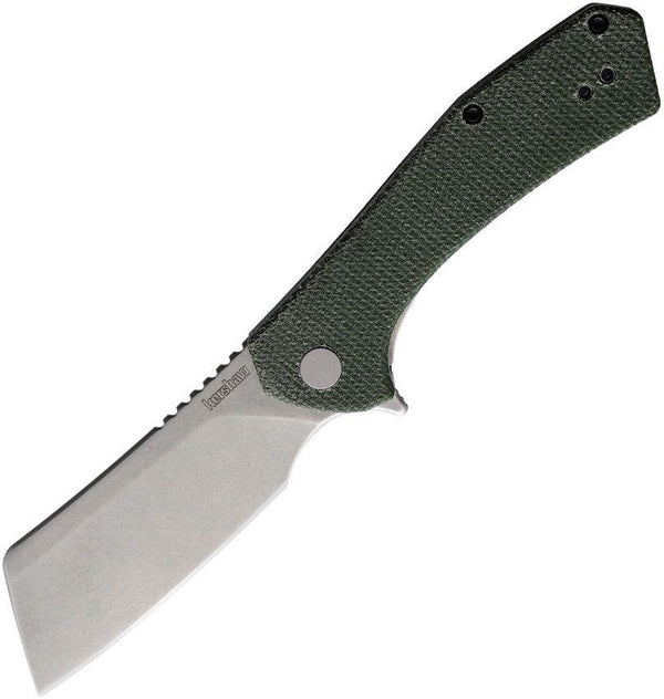 Kershaw Static Framelock Green Micarta Stonewash D2 - Knives.mx