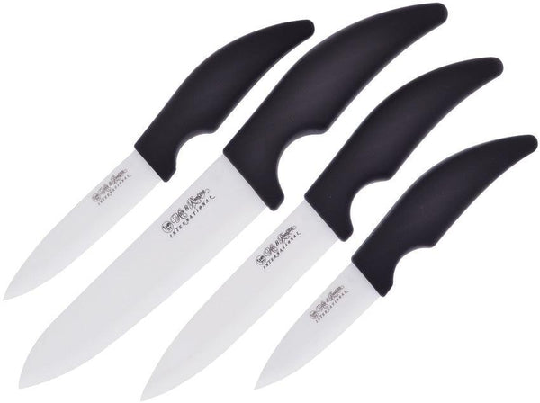 Kitchen Set White Ceramic 4pc - Knives.mx