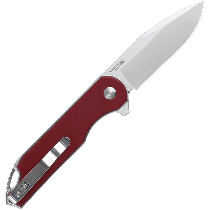 Kizer Cutlery Assassin Button Lock Red Micarta Stonewash 154CM - Knives.mx