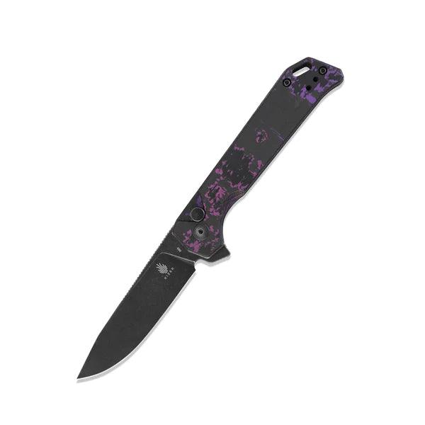 Kizer Cutlery Begleiter 2 Button Lock Fatcarbon Black Stonewash 20CV - Knives.mx