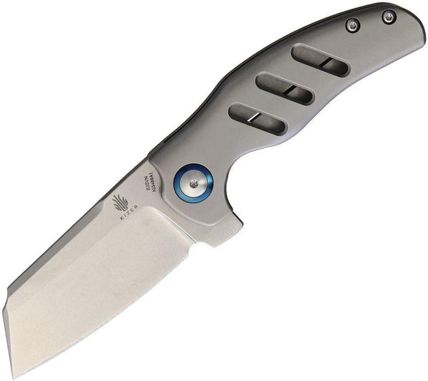 Kizer Cutlery C01C Mini Framelock Gray Titanium Stonewash Sheepsfoot S35VN - Knives.mx