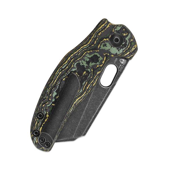 Kizer Cutlery C01C Mini Framelock Toxic Fatcarbon Black Stonewash Sheepfoot CPM-20CV - Knives.mx