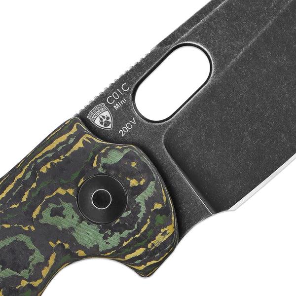 Kizer Cutlery C01C Mini Framelock Toxic Fatcarbon Black Stonewash Sheepfoot CPM-20CV - Knives.mx