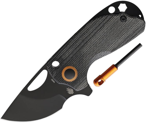 Kizer Cutlery Catshark Folder Black Titanium+Micarta Bohler N690 - Knives.mx