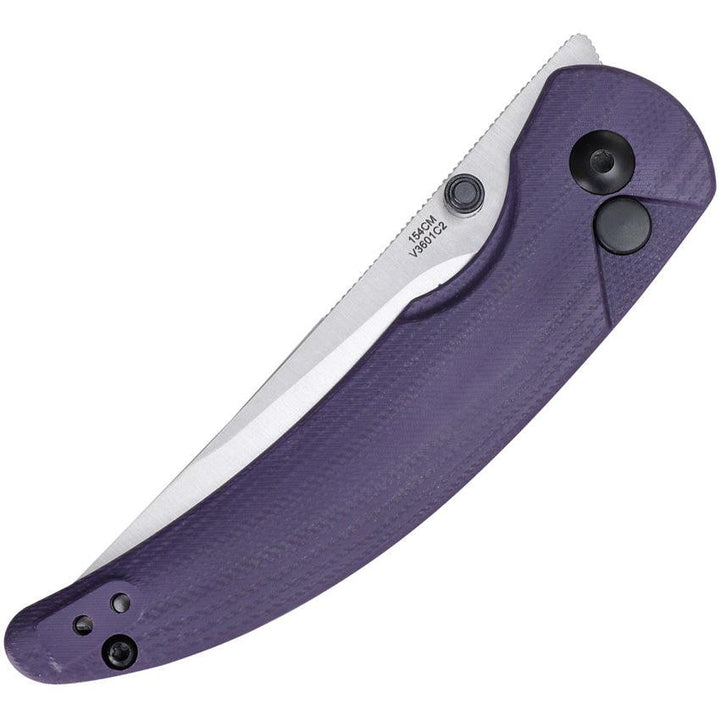 Kizer Cutlery Chili Pepper Button Lock Purple G10 Satin 154CM - Knives.mx