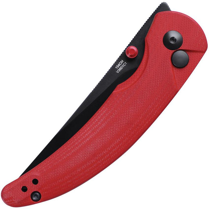 Kizer Cutlery Chili Pepper Button Lock Red G10 Black 154CM - Knives.mx