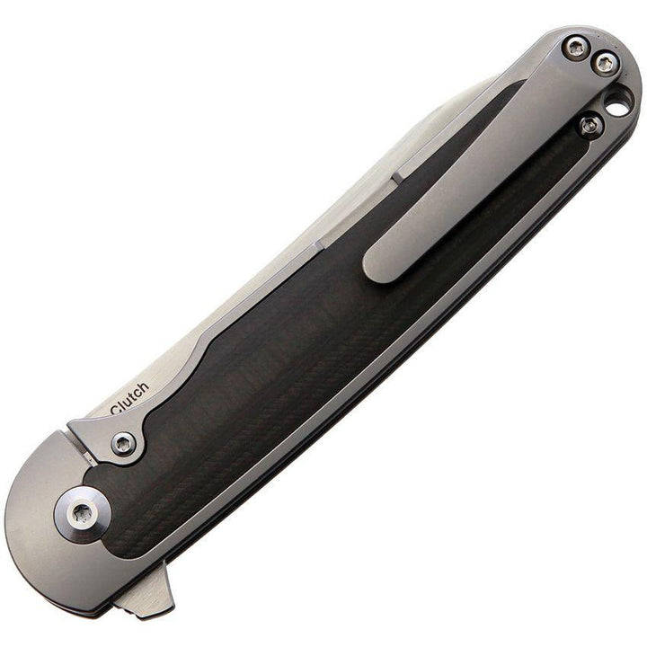 Kizer Cutlery Clutch Framelock Gray Titanium w Carbon Fiber Satin S35VN - Knives.mx