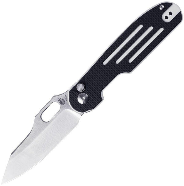Kizer Cutlery Cormorant Button Lock Black & White G10 Satin S35VN - Knives.mx