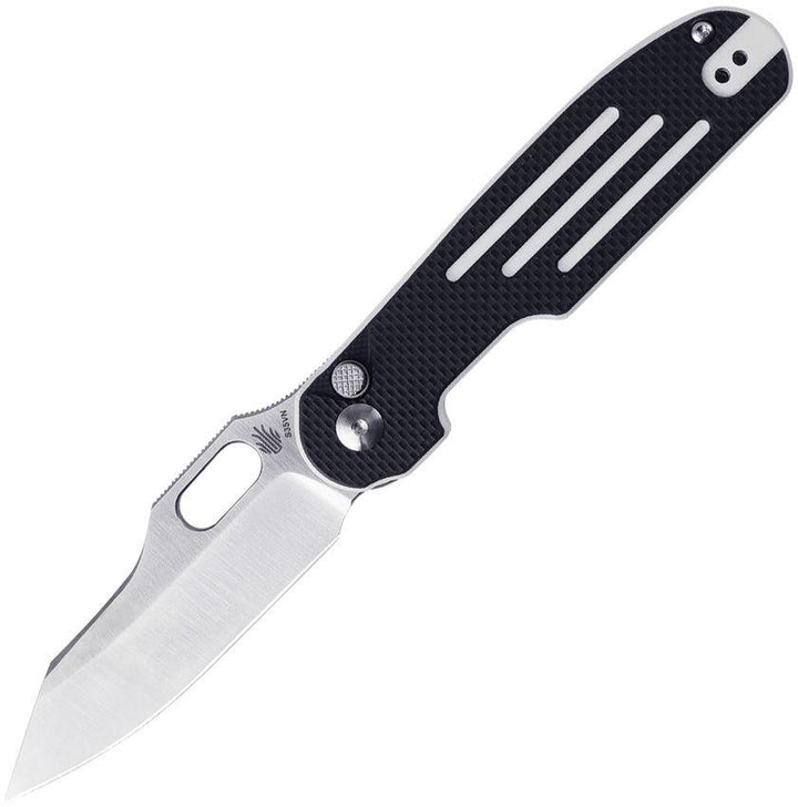 Kizer Cutlery Cormorant Button Lock Black & White G10 Satin S35VN - Knives.mx