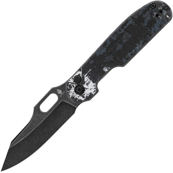Kizer Cutlery Cormorant Button Lock Fatcarbon Black Stonewash S90V - Knives.mx