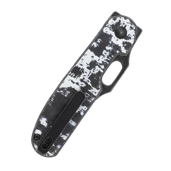 Kizer Cutlery Cormorant Button Lock Fatcarbon Black Stonewash S90V - Knives.mx