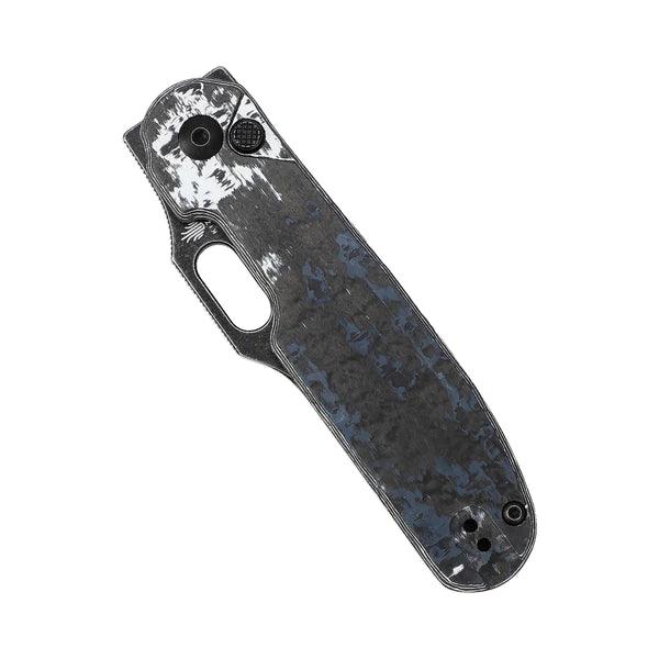 Kizer Cutlery Cormorant Button Lock Fatcarbon Black Stonewash S90V - Knives.mx