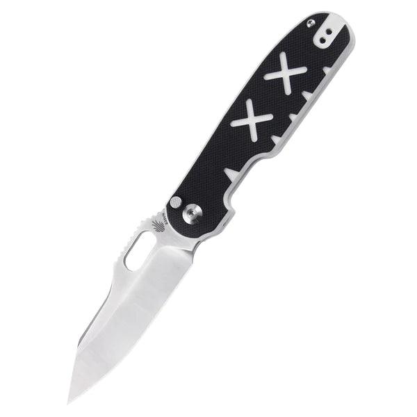 Kizer Cutlery Cormorant XX Button Lock Black and White G10 S35VN - Knives.mx