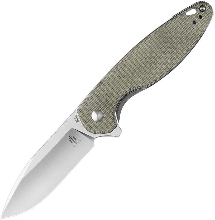 Kizer Cutlery Cozy Liner Lock Knife Green Micarta 154CM - Knives.mx