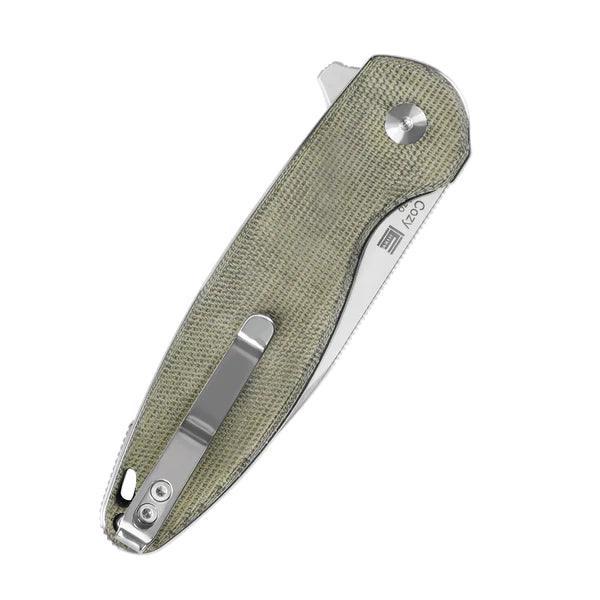 Kizer Cutlery Cozy Liner Lock Knife Green Micarta 154CM - Knives.mx