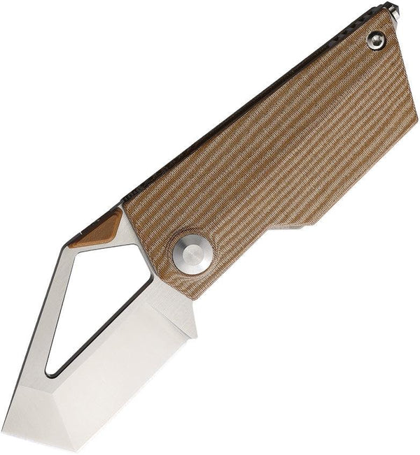 Kizer Cutlery CyberBlade Linerlock Brown Micarta Satin Bohler M390 - Knives.mx