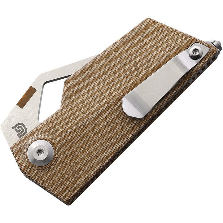 Kizer Cutlery CyberBlade Linerlock Brown Micarta Satin Bohler M390 - Knives.mx