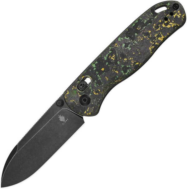 Kizer Cutlery Drop Bear Clutch Lock Toxic Storm Carbon Fiber Black Stonewash CPM-20CV - Knives.mx