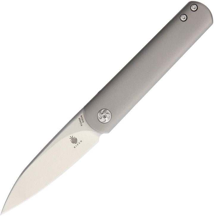 Kizer Cutlery Feist Framelock Titanium Gray Stonewash CPM-S35VN - Knives.mx