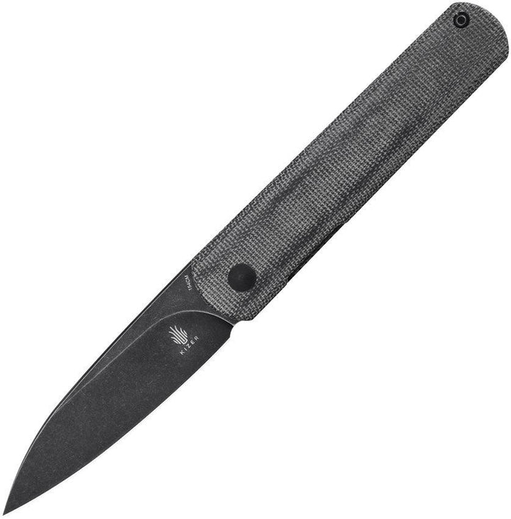 Kizer Cutlery Fiest XL Linerlock Black Micarta Stonewash 154CM - Knives.mx