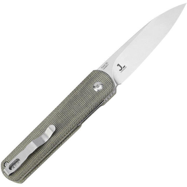 Kizer Cutlery Fiest XL Linerlock Green Micarta Stonewash 154CM - Knives.mx