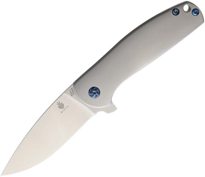 Kizer Cutlery Gemini Framelock Titanium Gray Stonewash CPM-S35VN - Knives.mx