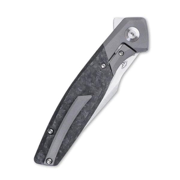 Kizer Cutlery Grazioso Framelock Gray Titanium w CF Inlay Satin 20CV - Knives.mx