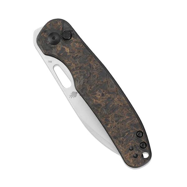 Kizer Cutlery Hic-Cup Button Lock Fatcarbon Stonewash S35VN - Knives.mx