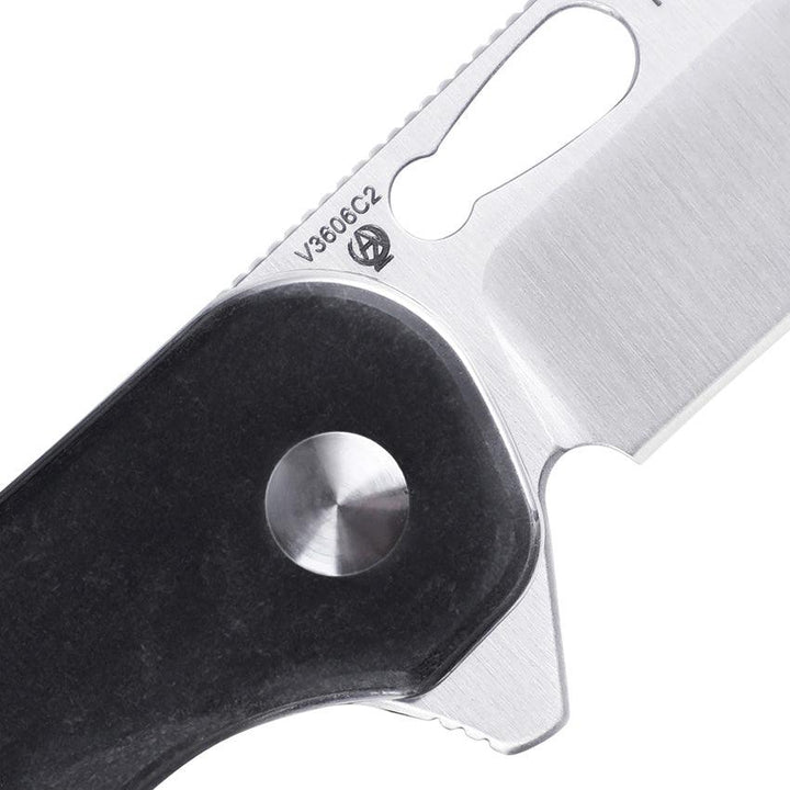 Kizer Cutlery HIC-CUP Button Lock Grays Harbor Richlite Satin 154CM - Knives.mx