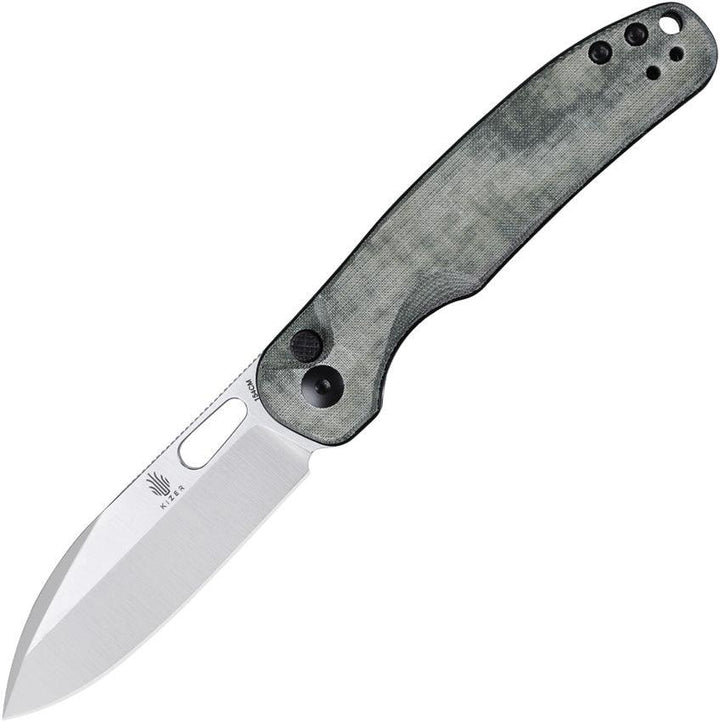 Kizer Cutlery HIC-CUP Button Lock Green Micarta Satin 154CM - Knives.mx