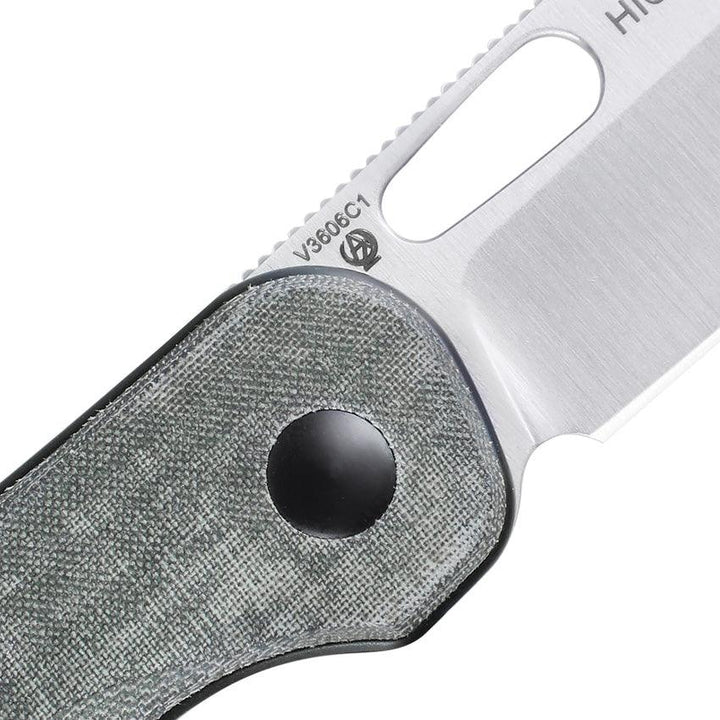 Kizer Cutlery HIC-CUP Button Lock Green Micarta Satin 154CM - Knives.mx