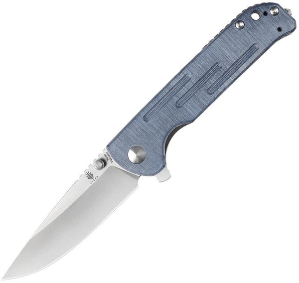 Kizer Cutlery Justice Liner Lock Knife Blue Micarta N690 - Knives.mx