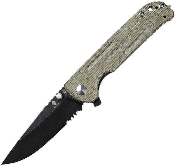 Kizer Cutlery Justice Liner Lock Knife Green Micarta N690 - Knives.mx