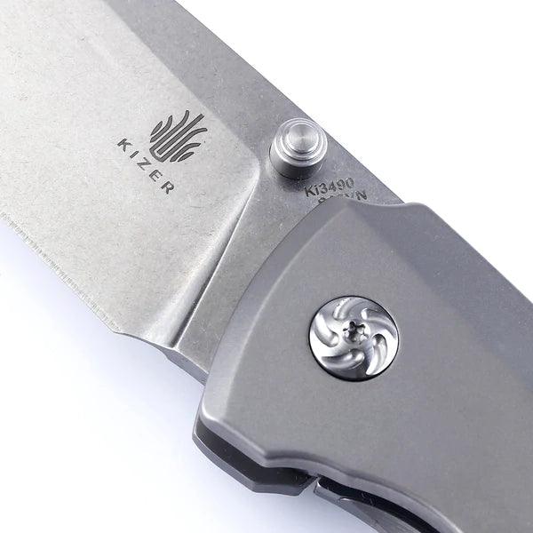 Kizer Cutlery Kizer T1 Titanium Gray Stonewash CPM-S35VN - Knives.mx