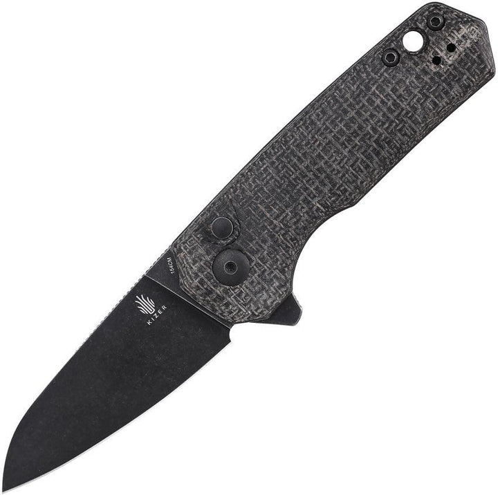 Kizer Cutlery Lieb M Linerlock Blackout Micarta Sstonewash 154CM - Knives.mx