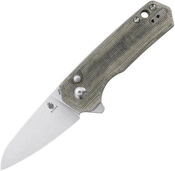 Kizer Cutlery Lieb M Linerlock Green Micarta Stonewash 154CM - Knives.mx