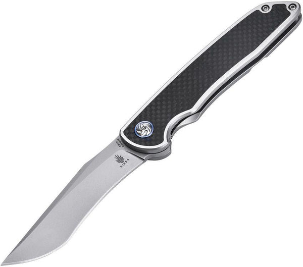 Kizer Cutlery Matanzas Framelock Titanium w Carbon Fiber Inlay Satin S35VN - Knives.mx