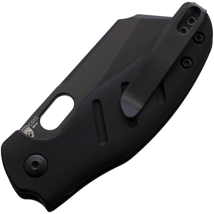 Kizer Cutlery Mini Sheepdog Button Lock Black Aluminum 154CM - Knives.mx