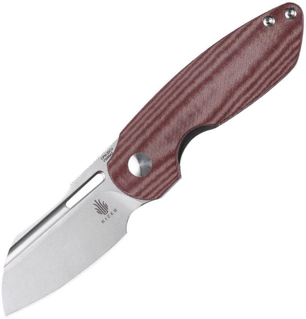 Kizer Cutlery October Linerlock Red Micarta Satin CPM-20CV - Knives.mx