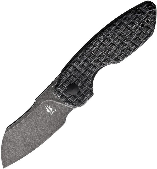 Kizer Cutlery October Mini Linerlock Black Sculpted Micarta Black Stonewash 154CM - Knives.mx