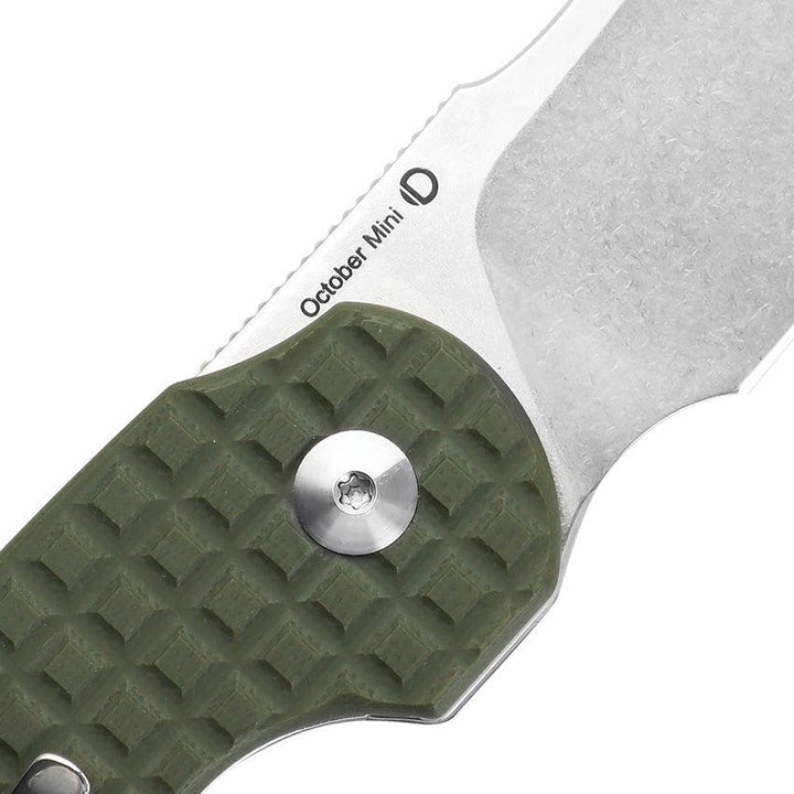 Kizer Cutlery October Mini Linerlock Green Sculpted G10 Satin 154CM - Knives.mx