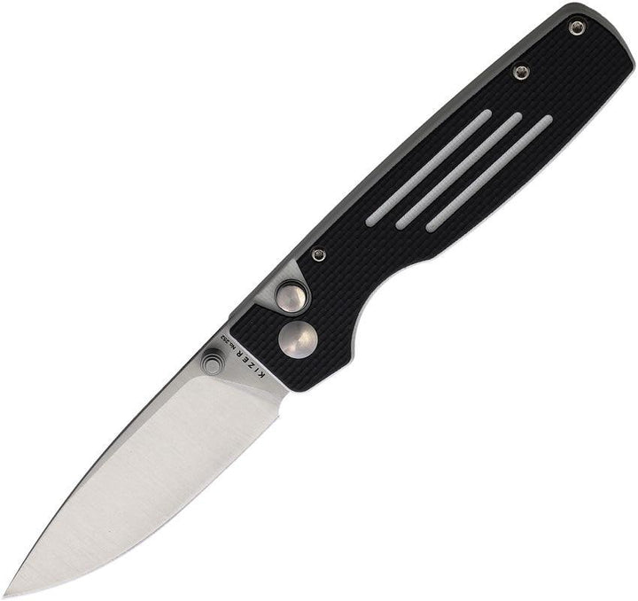 Kizer Cutlery Original Button Lock Black & White G10 Satin 154CM - Knives.mx