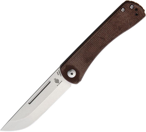 Kizer Cutlery Pinch Folder Brown Micarta Stonewash Bohler N690 - Knives.mx