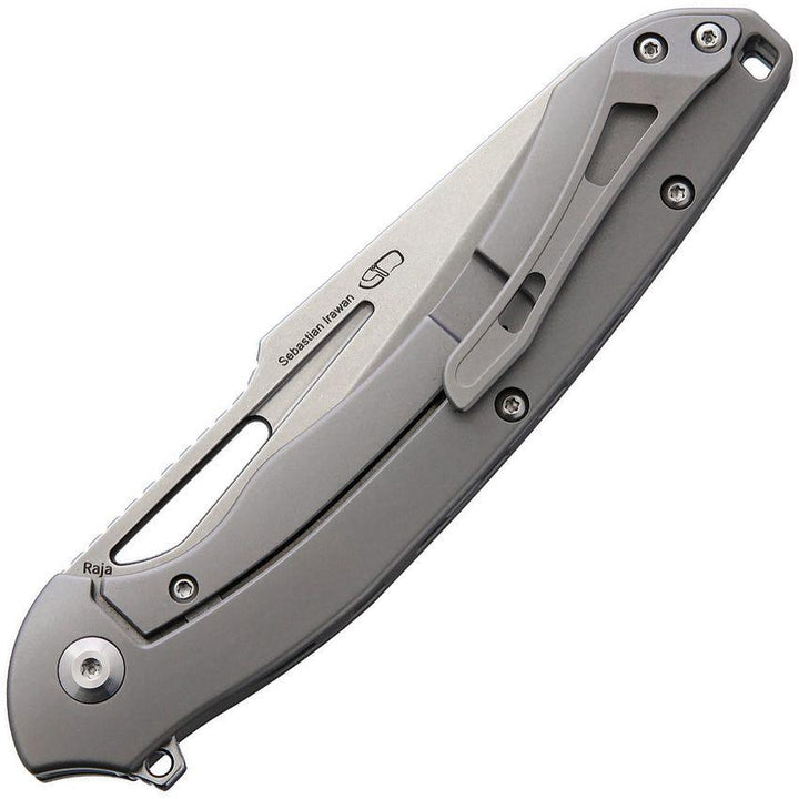 Kizer Cutlery Raja Framelock Gray Titanium Stonewash S35VN - Knives.mx