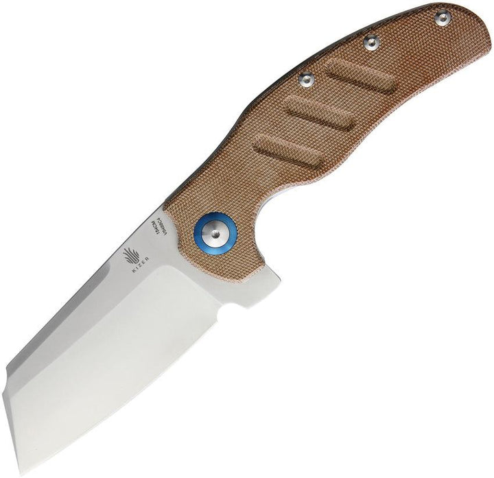 Kizer Cutlery Sheepdog Linerlock Brown Micarta Satin 154CM - Knives.mx