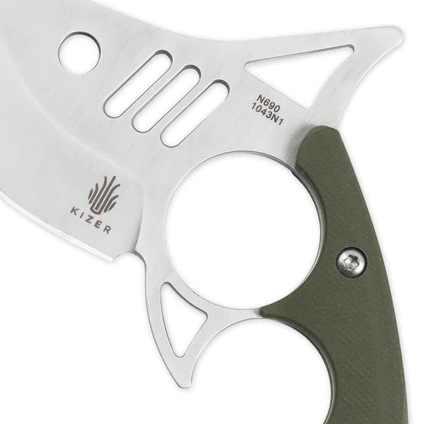 Kizer Cutlery The Shark Tooth CF Green Satin Bohler N690 - Knives.mx