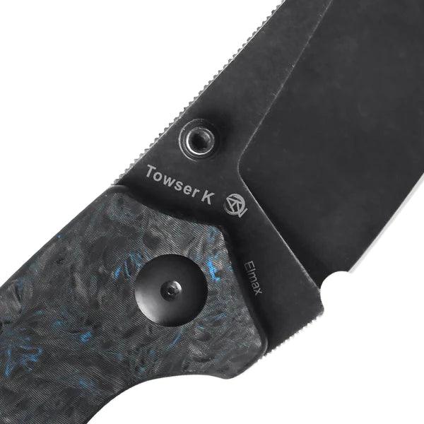 Kizer Cutlery Towser K Blue Fatcarbon Black Stonewash Elmax Steel - Knives.mx